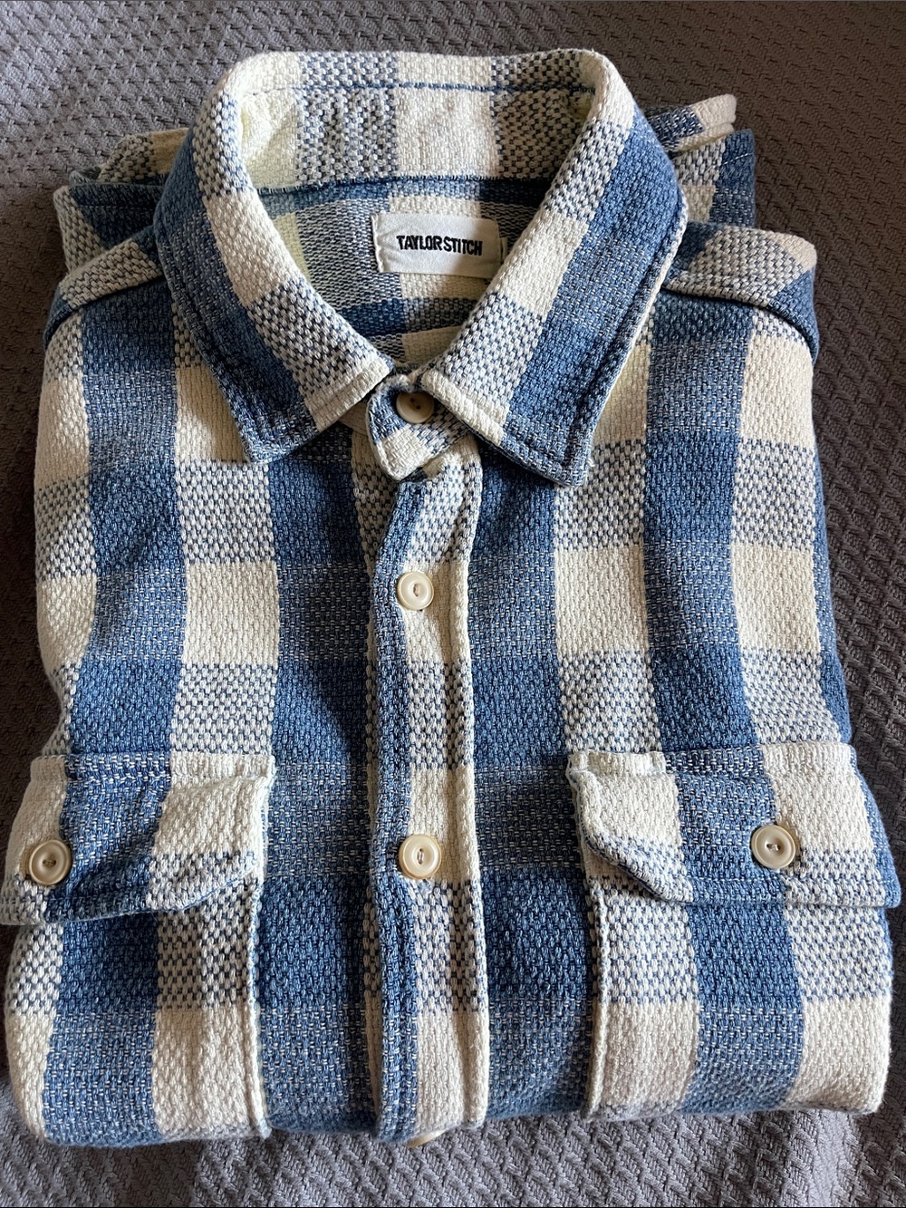 Taylor Stitch The Division shirt in Washed Indigo check